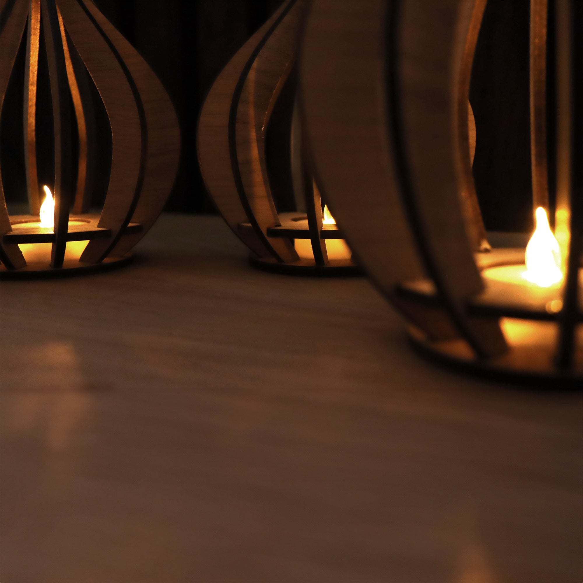 Wooden Electric Tea Light Holders