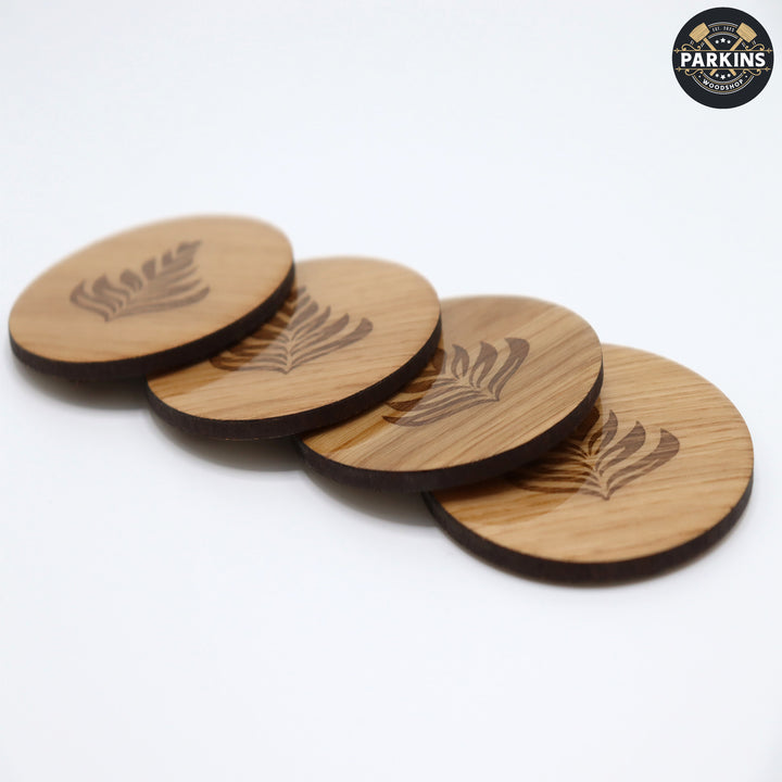 Engraved Wooden Resin Coasters Set of 4