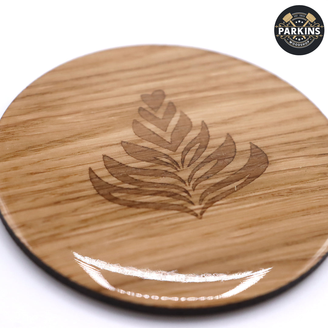 Engraved Wooden Resin Coasters Set of 4