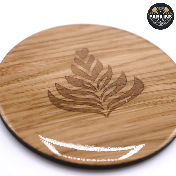 Engraved Wooden Resin Coasters Set of 4