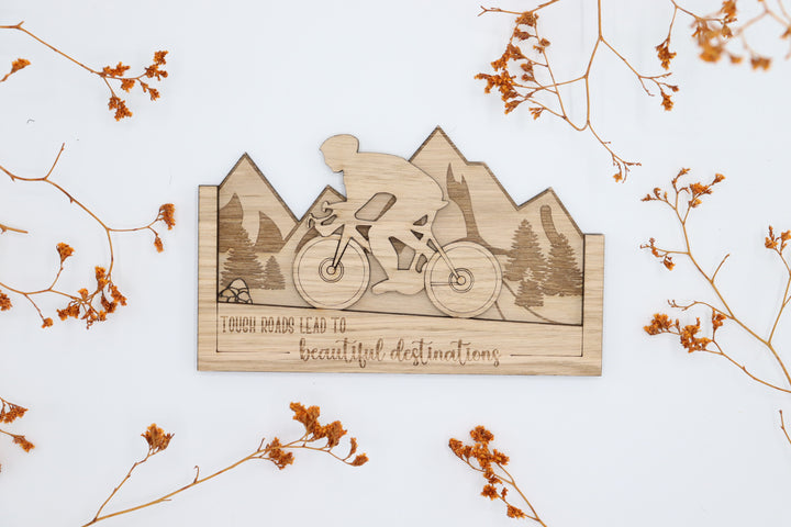 Cycling Wood Art Decoration
