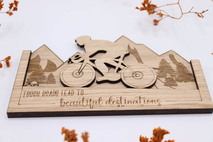 Cycling Wood Art Decoration