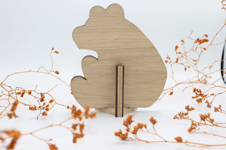 Wooden Bear With Forest Art