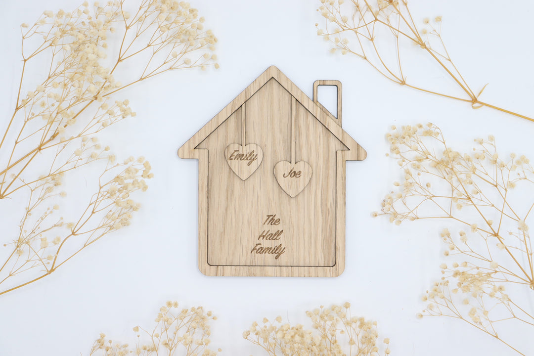 Personalised Wooden Family Home Ornament