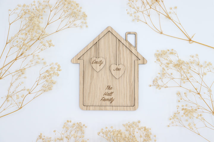 Personalised Wooden Family Home Ornament