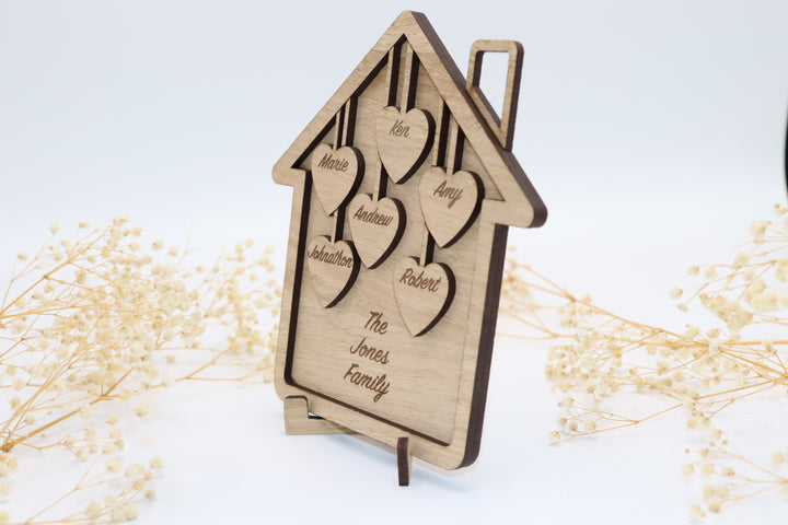 Personalised Wooden Family Home Ornament