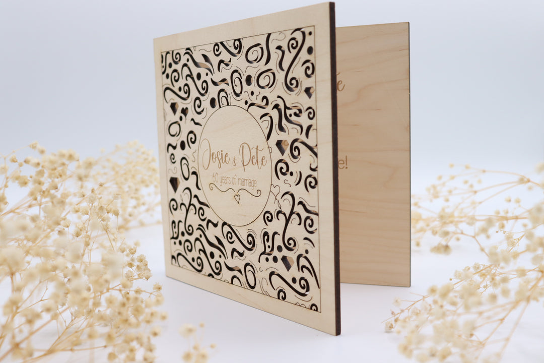 Anniversary Wooden Card Design 1