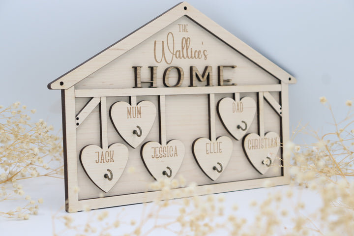 Wooden Personalised Key Holder
