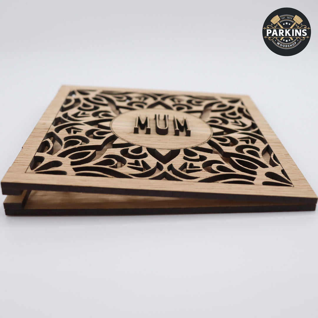 Mothers Day Oak Veneered Wooden Card