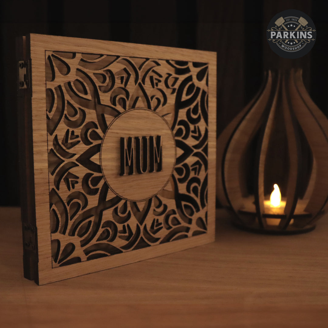 Mothers Day Oak Veneered Wooden Card