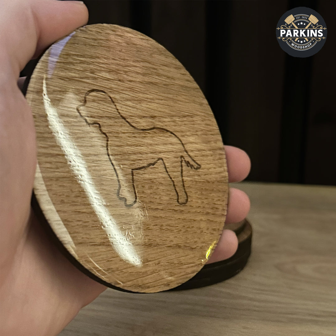 Bespoke Pet Oak Resin Coasters