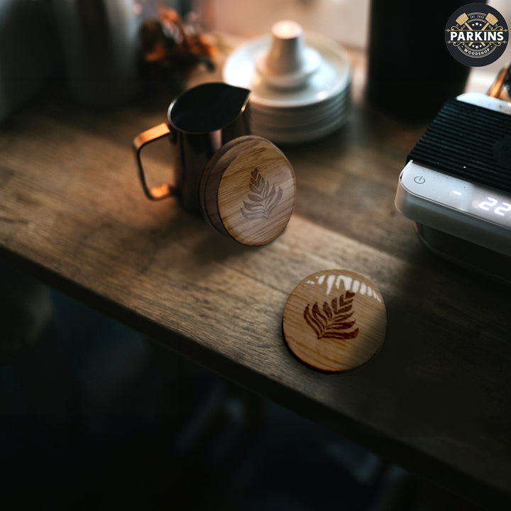 Engraved Wooden Resin Coasters Set of 4